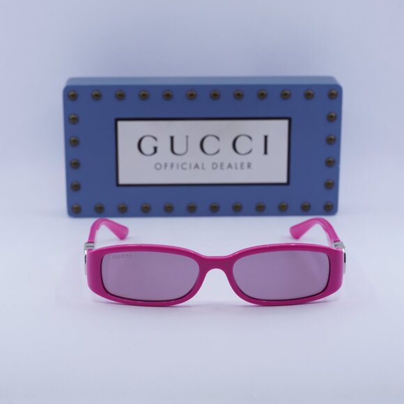 Gucci GG1661S 004 Rectangle Sunglasses - Fuchsia - Picture 2 of 10